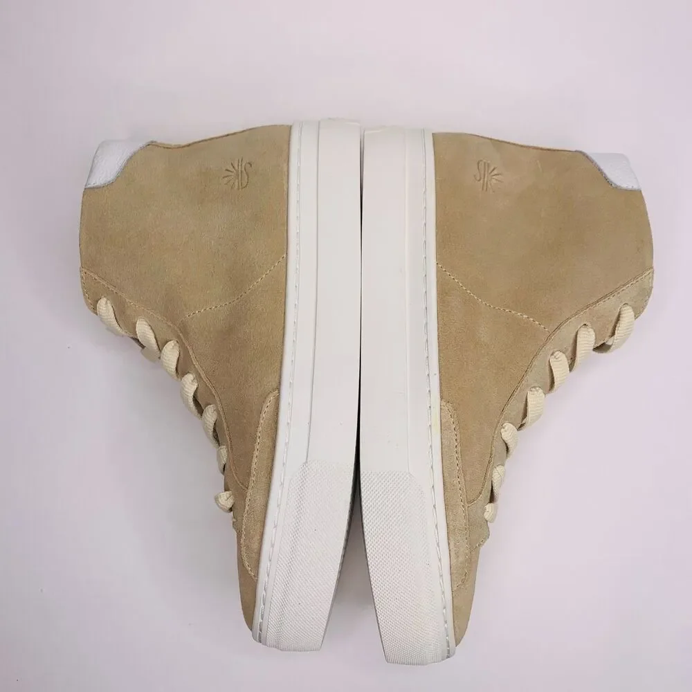 Soludos Ibiza High Top Suede Sneakers Sand Size 8 NEW - Picture 3 of 11
